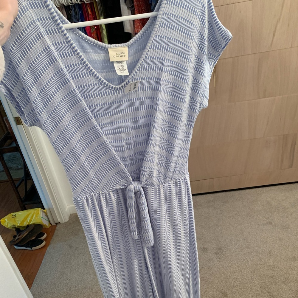 Jumpsuit, blue and white